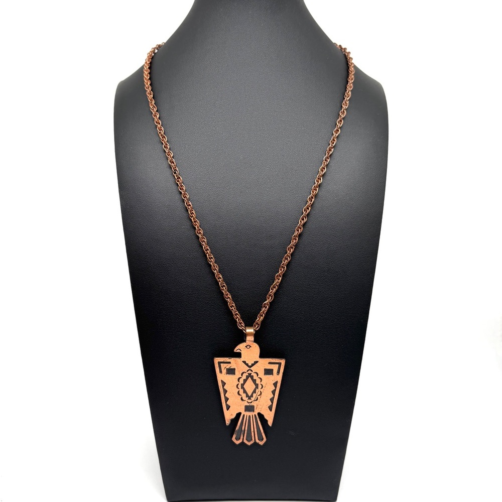 Vintage Copper Thunderbird Pendant Necklace From Bell Trading Post